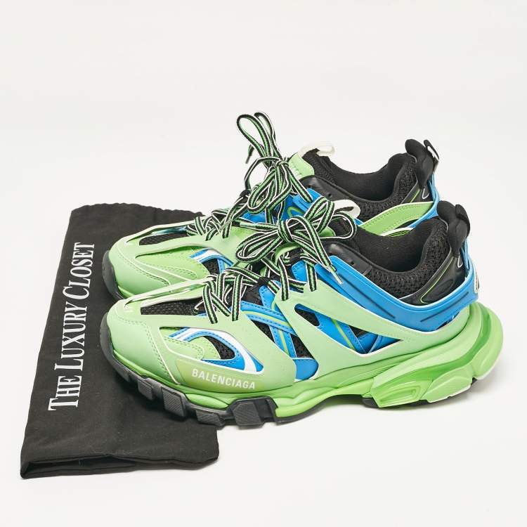 Pre Owned Balenciaga Multicolor Faux Leather and Mesh Track Sneakers Size 41