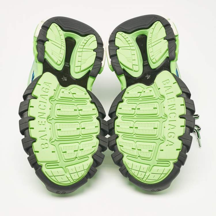 Pre Owned Balenciaga Multicolor Faux Leather and Mesh Track Sneakers Size 41