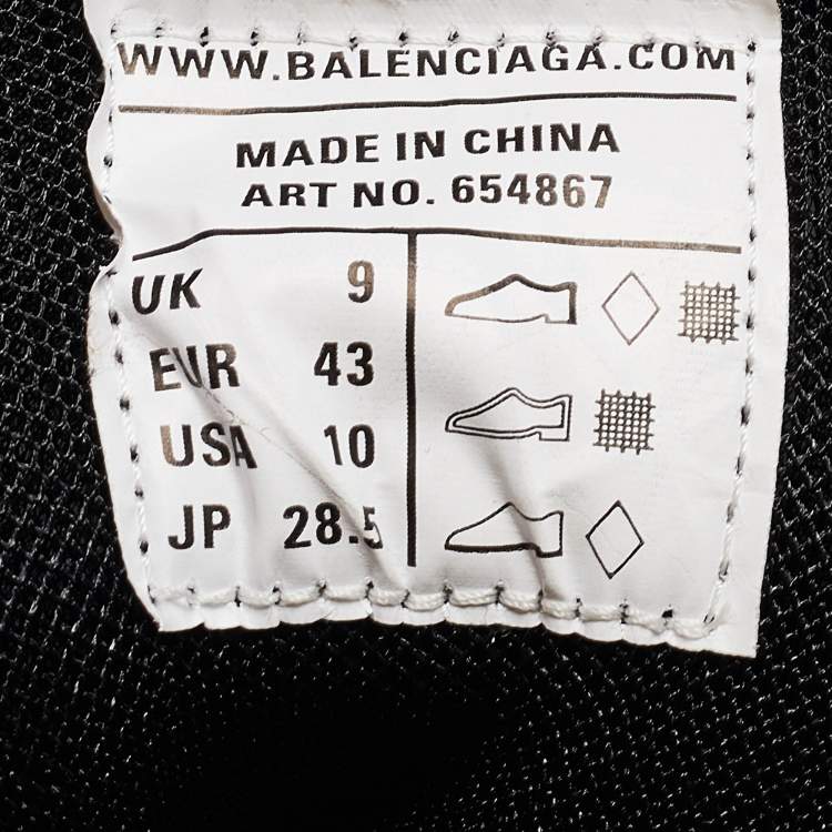 Pre Owned Balenciaga Black Mesh and Faux Leather Track Hike High Top Sneakers Size 43