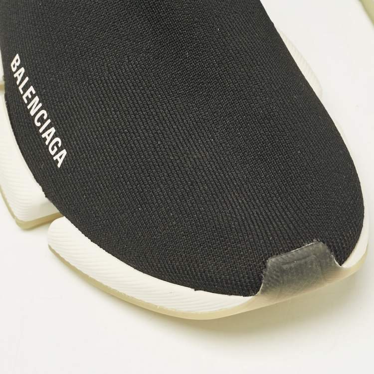 Pre Owned Balenciaga Black Knit Fabric Speed 2.0 High Top Sneakers Size 41
