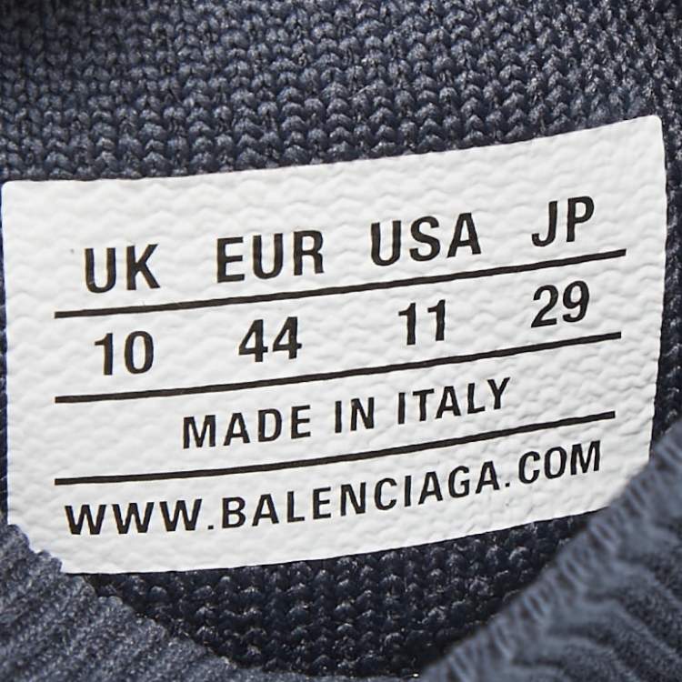 Pre Owned Balenciaga Grey Knit Fabric Speed 2.0 High Top Sneakers Size 44