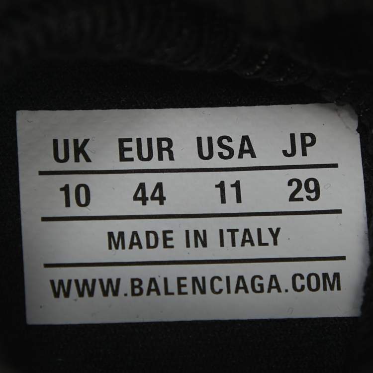 Pre Owned Balenciaga Black Knit Fabric Speed Allover High Top Sneakers Size 44