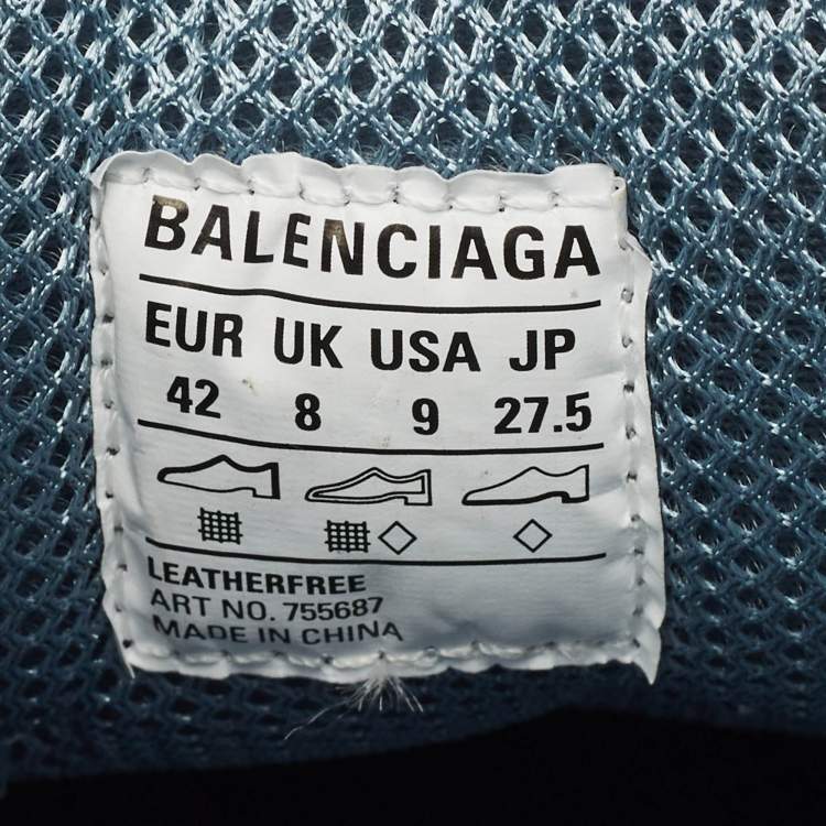 Pre Owned Balenciaga Blue Denim Triple S Mules Size 42