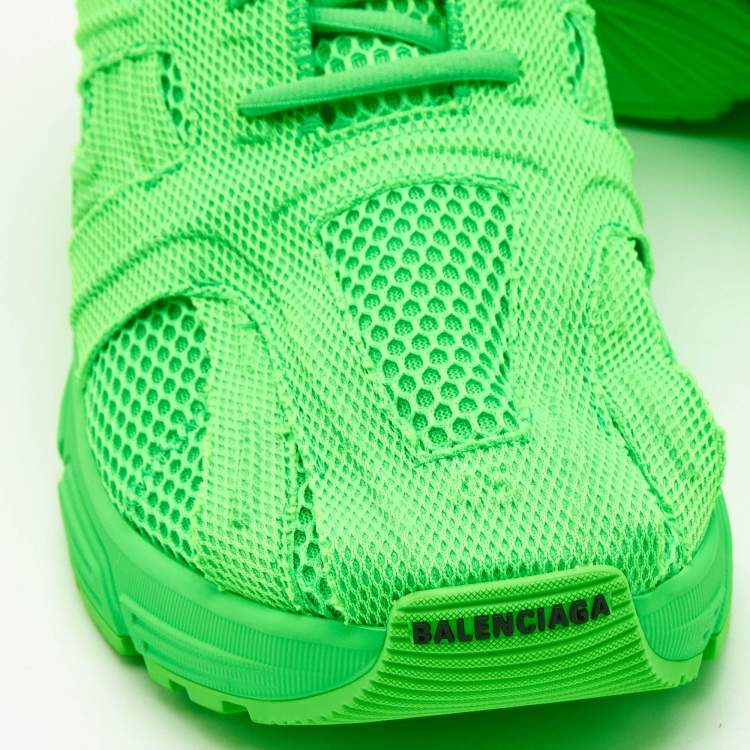 Pre Owned Balenciaga Neon Green Mesh Phantom Sneakers Size 45