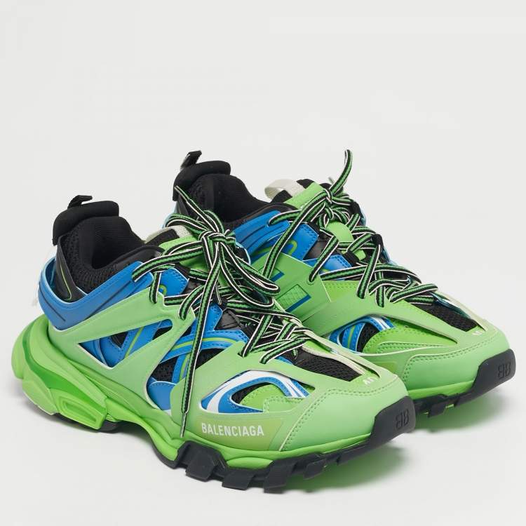 Pre Owned Balenciaga Multicolor Leather and Mesh Triple S Lace Up Sneakers Size 40