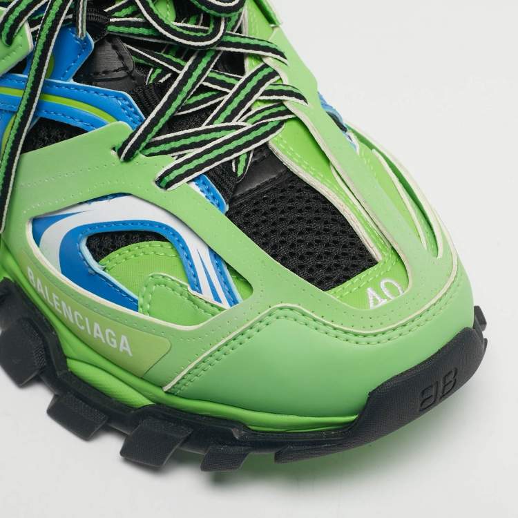 Pre Owned Balenciaga Multicolor Leather and Mesh Triple S Lace Up Sneakers Size 40