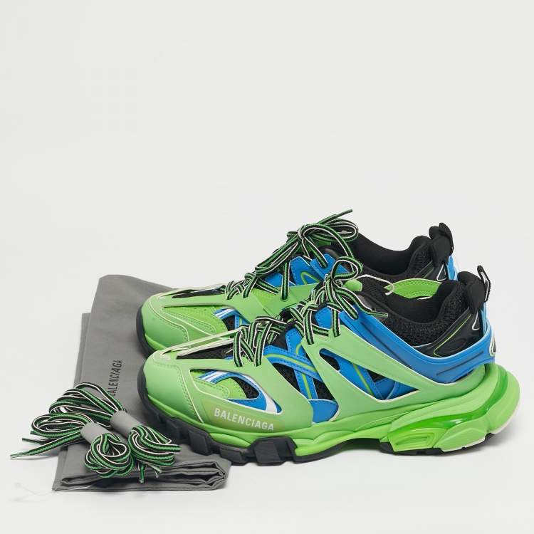 Pre Owned Balenciaga Multicolor Leather and Mesh Triple S Lace Up Sneakers Size 40