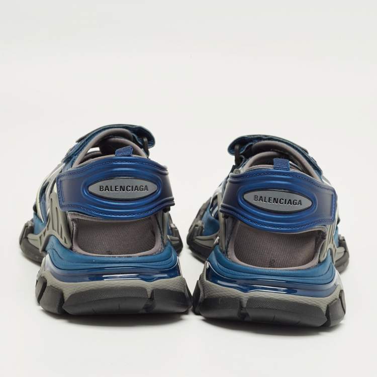 Pre Owned Balenciaga Multicolor Rubber and Faux Leather Track Sandals Size 41