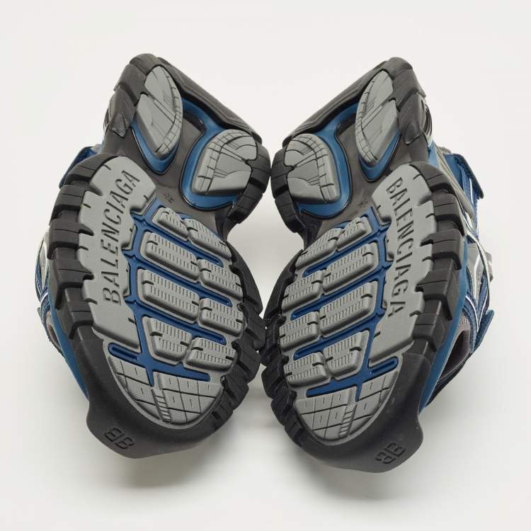 Pre Owned Balenciaga Multicolor Rubber and Faux Leather Track Sandals Size 41