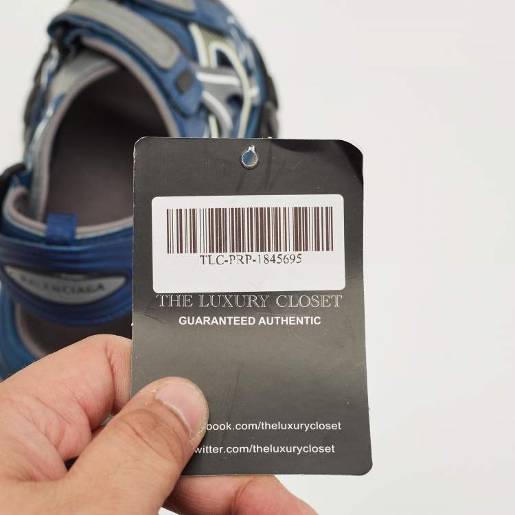 Pre Owned Balenciaga Multicolor Rubber and Faux Leather Track Sandals Size 41