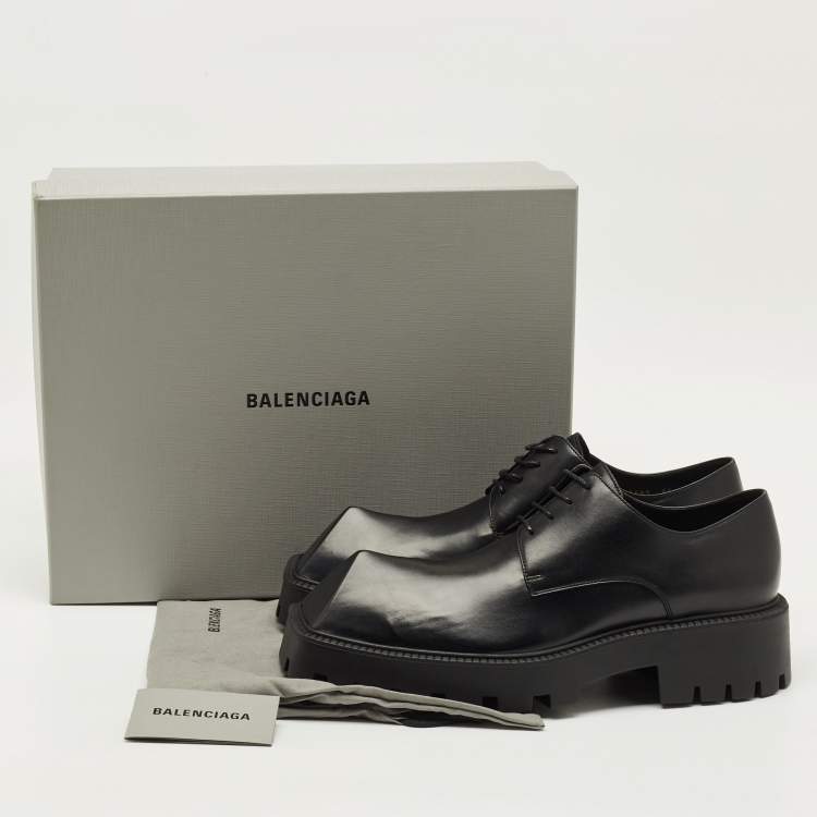 Pre Owned Balenciaga Rhino Size 44 Black Leather Derby