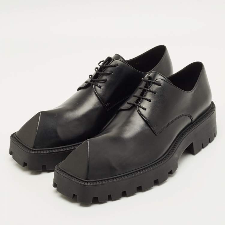 Pre Owned Balenciaga Rhino Size 44 Black Leather Derby