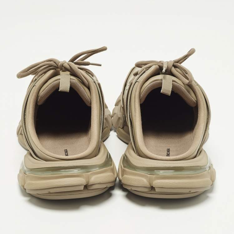 Pre Owned Balenciaga Track Size 42 Beige Faux Leather Mules Sneakers