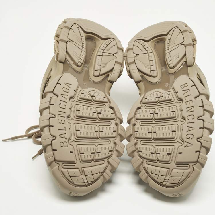 Pre Owned Balenciaga Track Size 42 Beige Faux Leather Mules Sneakers