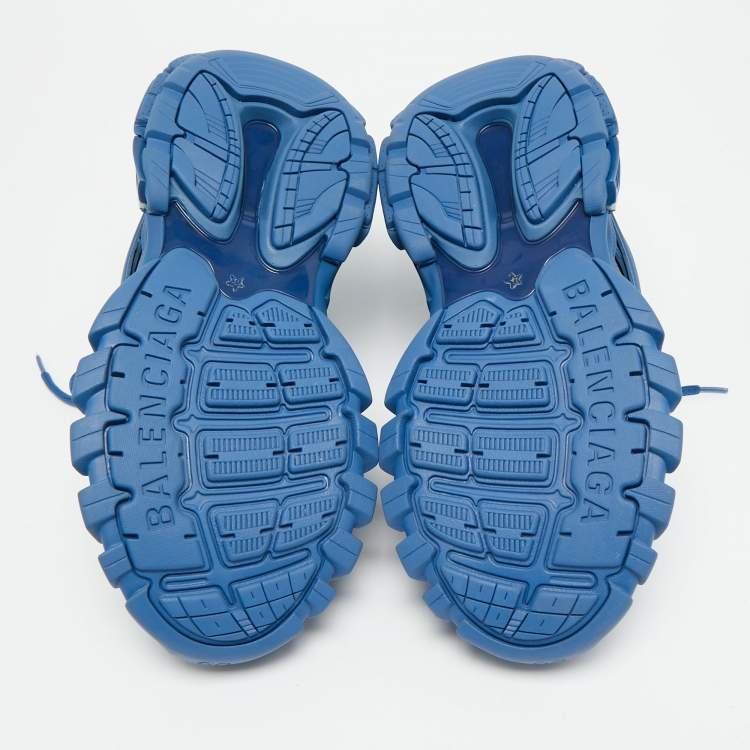 Pre Owned Balenciaga Track Size 41 Blue Leather and Mesh Lace Up Sneakers