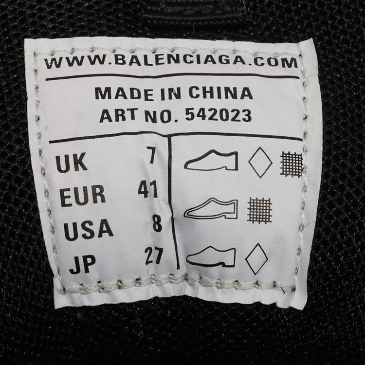 Pre Owned Balenciaga Track Size 41 White Faux Leather and Mesh Lace Up Sneakers