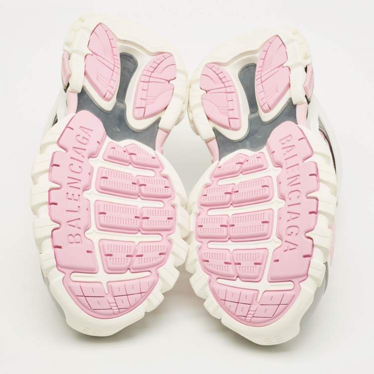 Pre Owned Balenciaga Track Size 41 Multicolor Faux Leather and Mesh Mule Sneakers