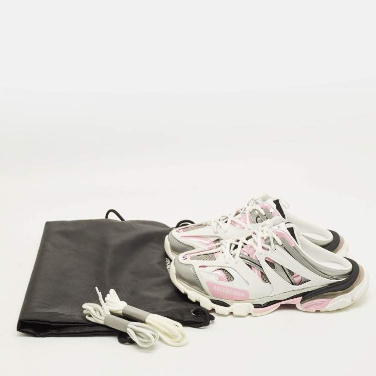 Pre Owned Balenciaga Track Size 41 Multicolor Faux Leather and Mesh Mule Sneakers
