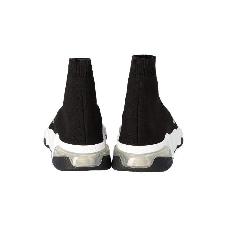 Pre Owned Balenciaga Black Knit Speed Clear Sole Sneakers Size 44