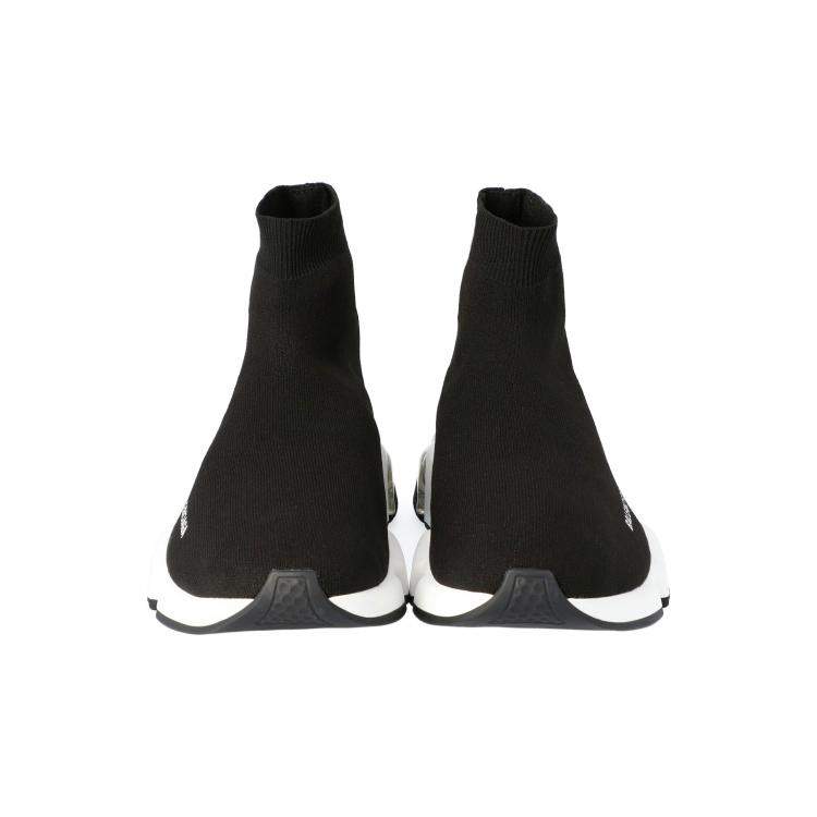 Pre Owned Balenciaga Black Knit Speed Clear Sole Sneakers Size 44