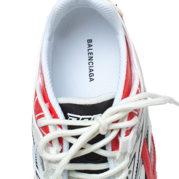 Pre Owned Balenciaga Tricolor Faux Leather And Mesh Drive Low Top Sneakers Size 38
