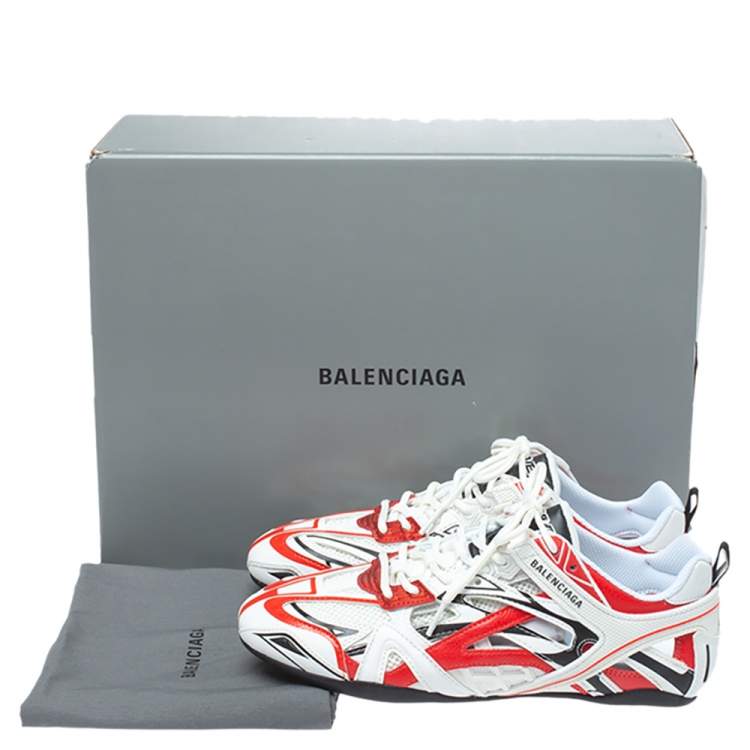 Pre Owned Balenciaga Tricolor Faux Leather And Mesh Drive Low Top Sneakers Size 38