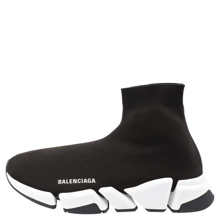Mens Speed Recycled Knit Trainers in Blackwhite  Balenciaga GB