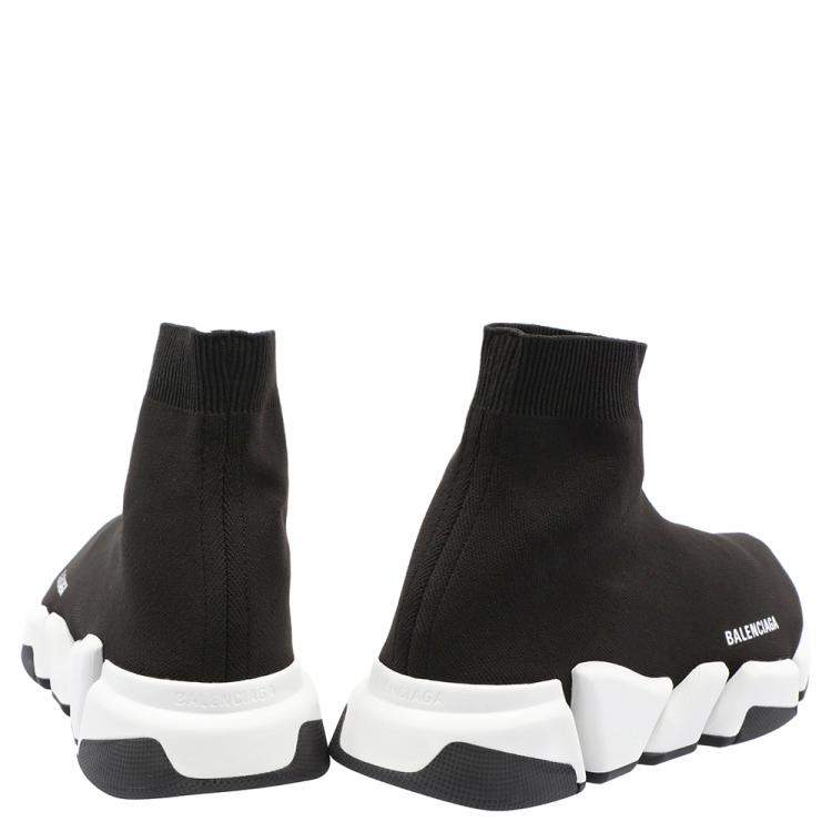 Pre Owned Balenciaga Speed 2.0 Black/White Trainers Size EU 42