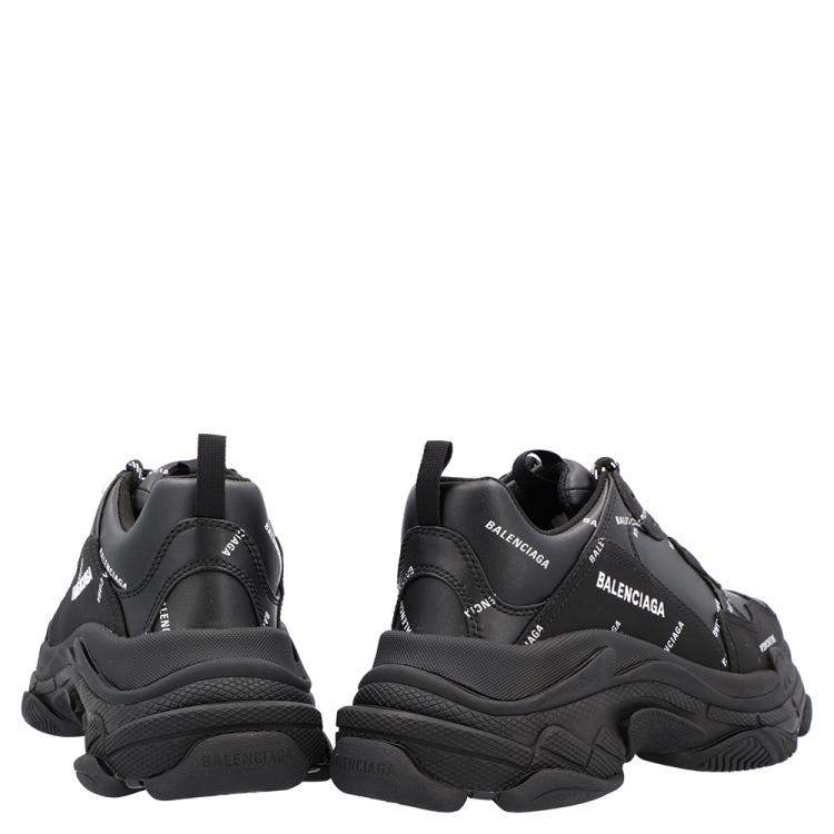 مملوكة مسبقًا Balenciaga Black/White Triple S Sneakers Size EU 41