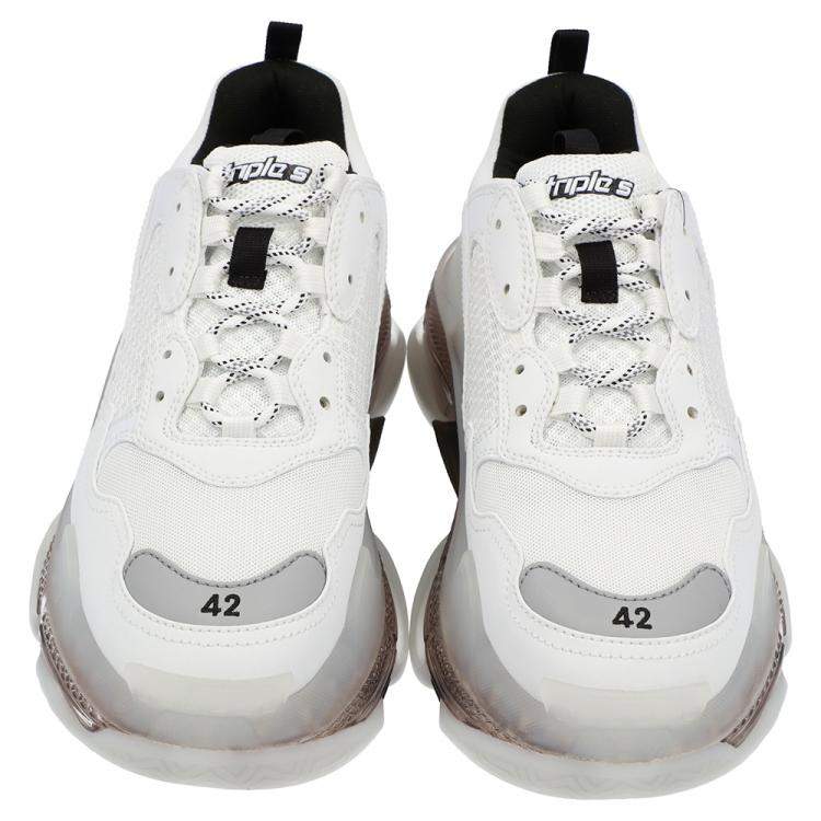مملوكة مسبقًا Balenciaga White Triple S Clear Sole Sneakers Size 42