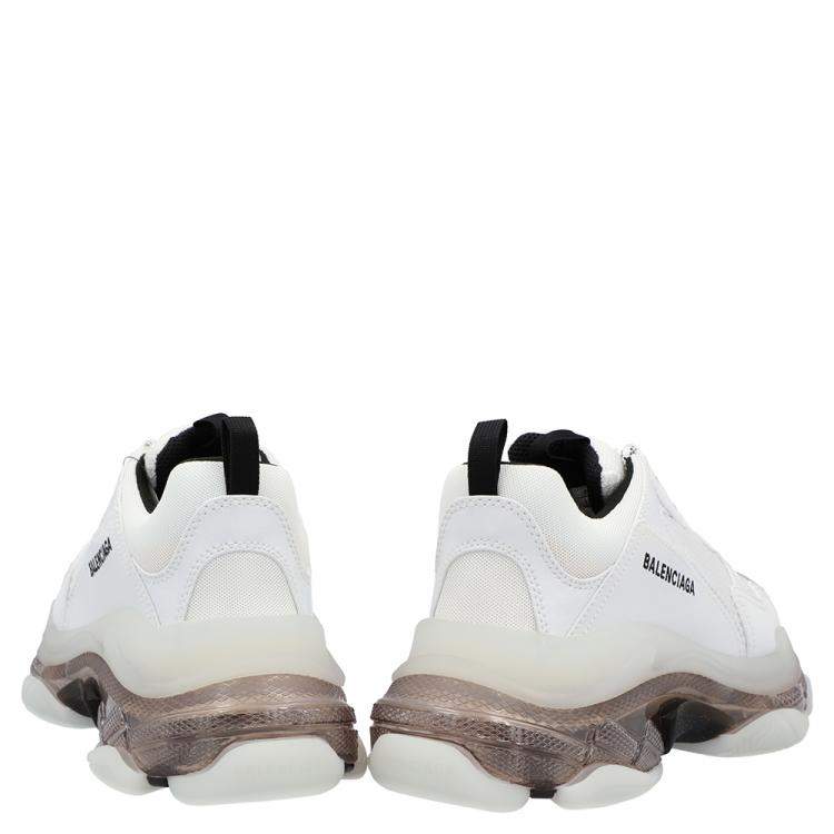 مملوكة مسبقًا Balenciaga White Triple S Clear Sole Sneakers Size 42