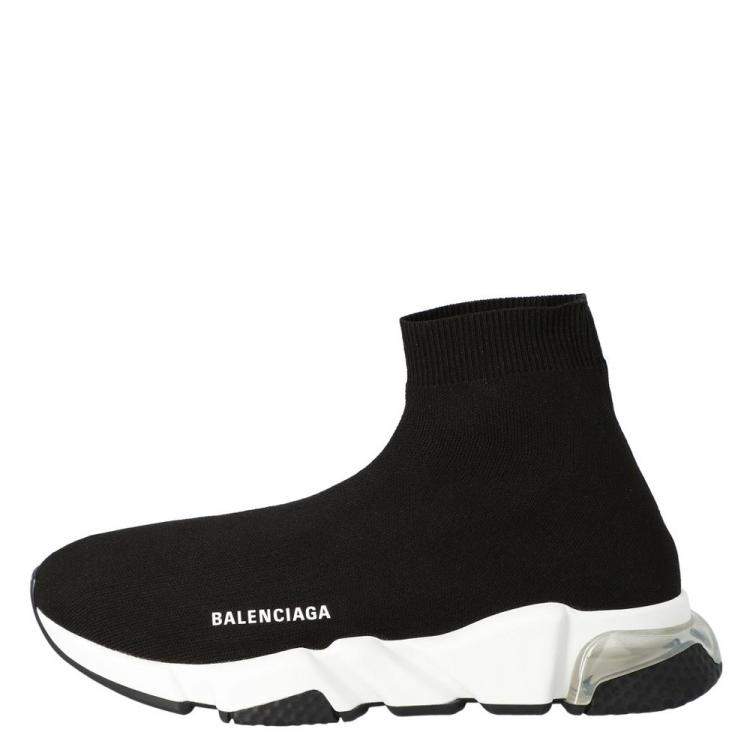 Pre Owned Balenciaga Black Speed Clear Sole Sneakers Size EU 42