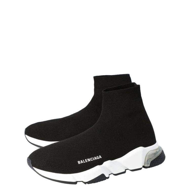 Pre Owned Balenciaga Black Speed Clear Sole Sneakers Size EU 42