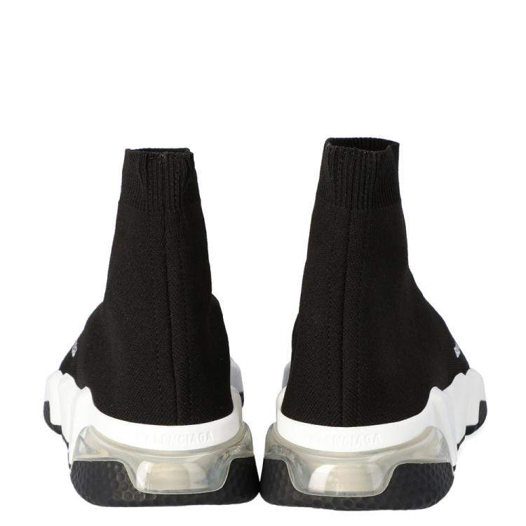 Pre Owned Balenciaga Black Speed Clear Sole Sneakers Size EU 42