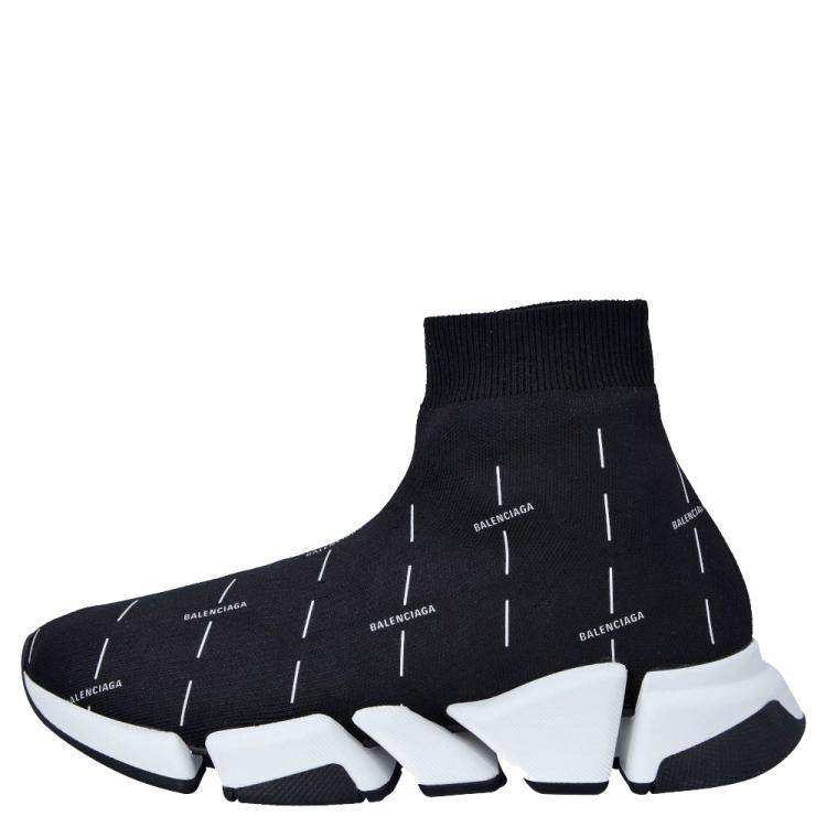 Pre Owned Balenciaga Black Speed 2.0 logo-print Sneakers Size EU 41