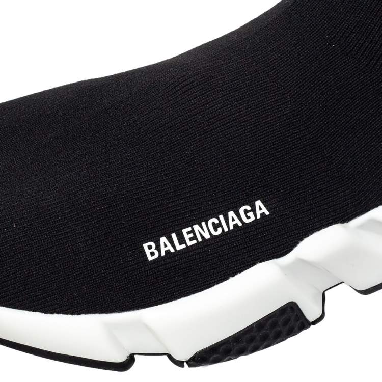 Pre Owned Balenciaga Black Knit Fabric Speed Trainer Sock High Top Sneakers Size 41
