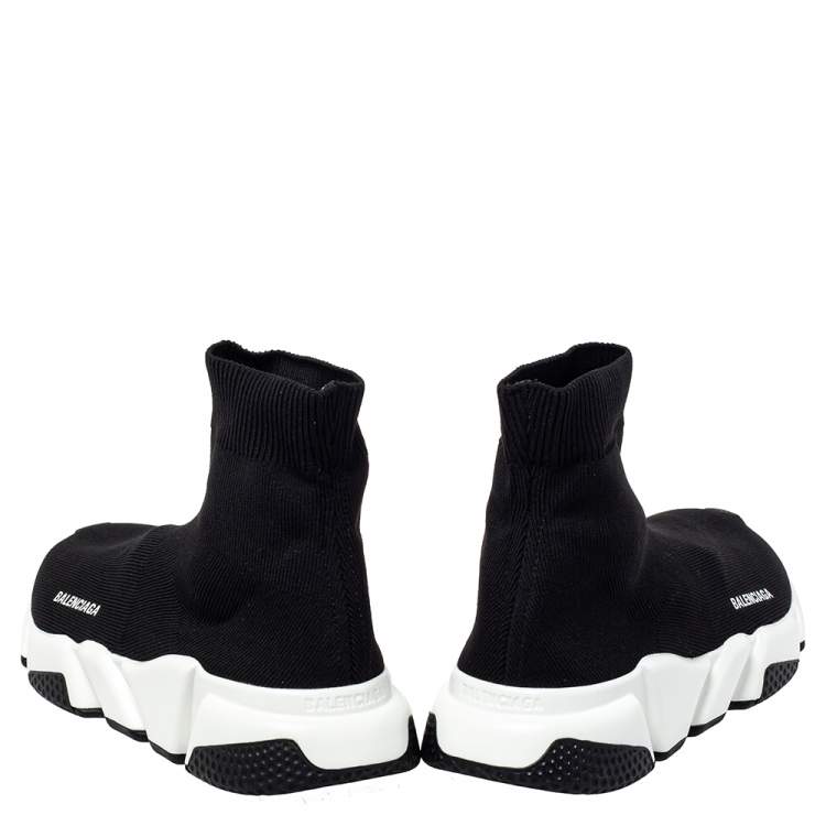 Pre Owned Balenciaga Black Knit Fabric Speed Trainer Sock High Top Sneakers Size 41