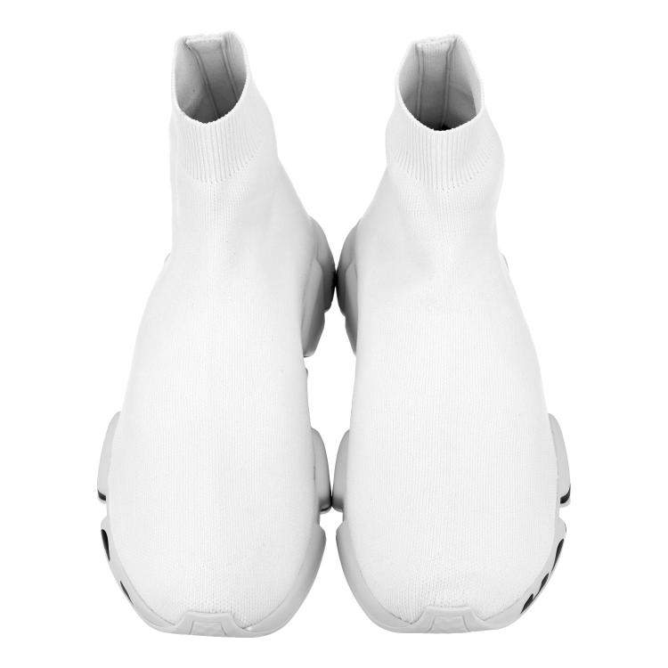 Pre Owned Balenciaga White Speed Graffiti Trainers EU 45