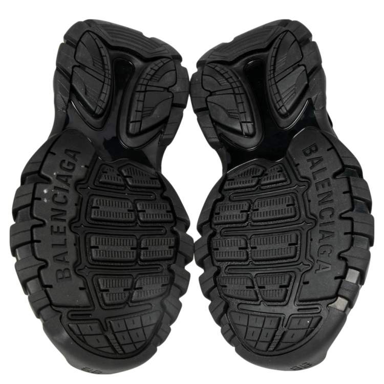 Pre Owned Balenciaga Black Rubber And Leather Track Sandals Size 41