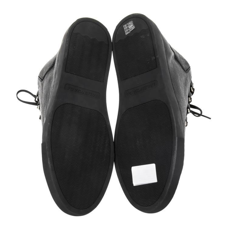 Pre Owned Balenciaga Black Leather Arena High Top Sneakers Size 43