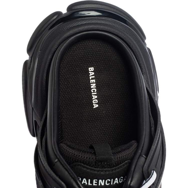 Pre Owned Balenciaga Black Leather and Mesh Track Mule Sneakers Size 43