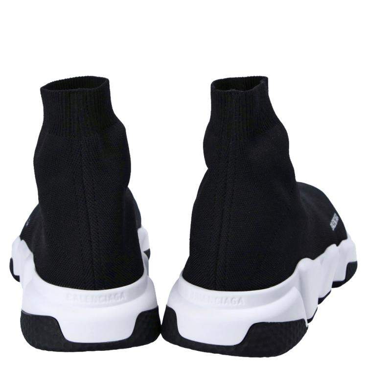 مملوكة مسبقًا Balenciaga Black/White Men's Speed Recycled Sneaker EU 43