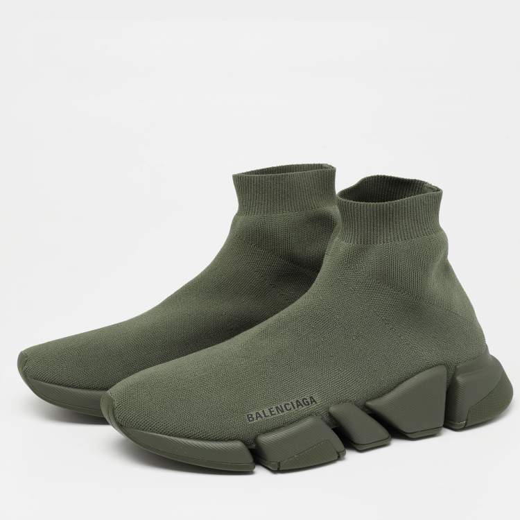 Rige adelig letvægt Balenciaga Green Knit Fabric Speed Trainers High Top Sneakers Size 42  Balenciaga | TLC