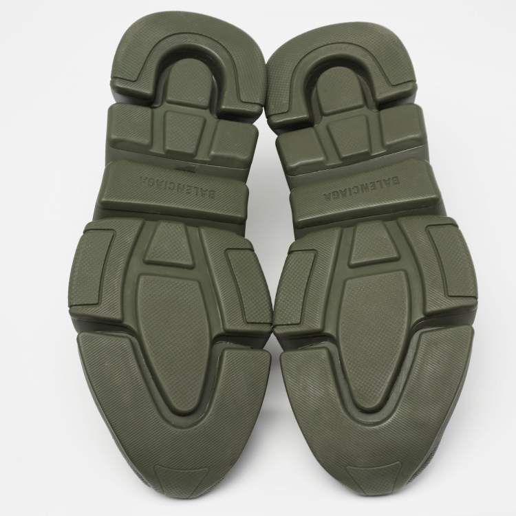 مملوكة مسبقًا Balenciaga Green Knit Fabric Speed Trainers High Top Sneakers Size 42  