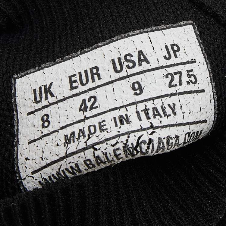 Pre Owned Balenciaga Black Knit Fabric Speed Trainers High Top Sneakers Size 42