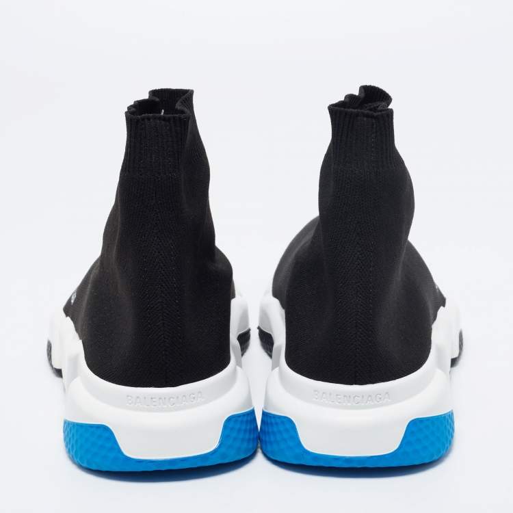 Pre Owned Balenciaga Black Knit Fabric Speed Trainers Sneakers Size 45