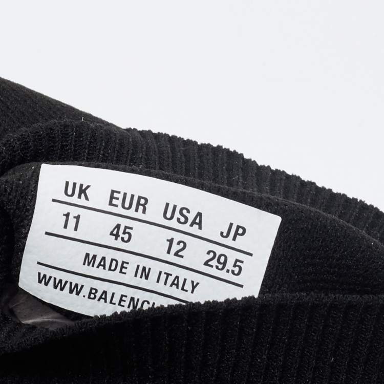 Pre Owned Balenciaga Black Knit Fabric Speed Trainers Sneakers Size 45