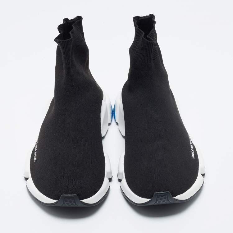 Pre Owned Balenciaga Black Knit Fabric Speed Trainers Sneakers Size 45