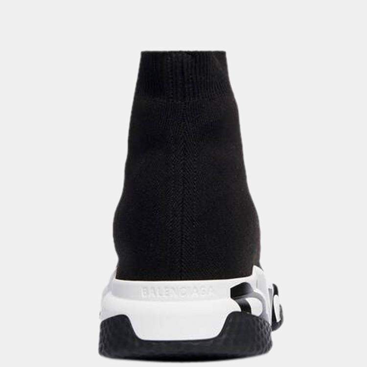 مملوكة مسبقًا Balenciaga Black Men's Speed Graffiti Sneakers Size EU 45