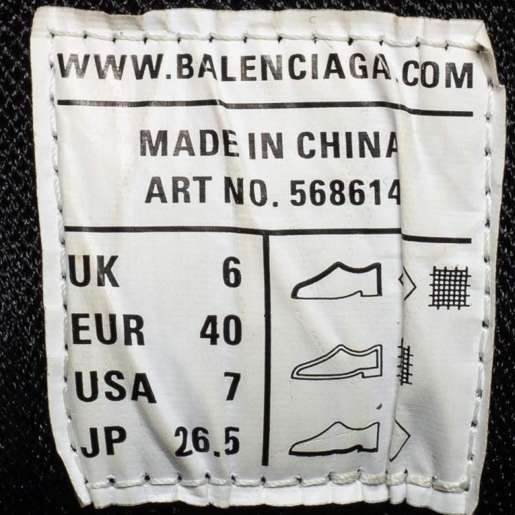 Pre Owned Balenciaga  Green/Black Leather and Mesh Track Sneakers Size 40
